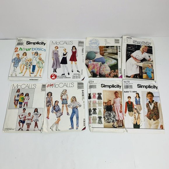 Lot Of 8 Vintage Sewing Patterns 1990s Simplicity McCall - Picture 2 of 7